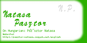 natasa pasztor business card